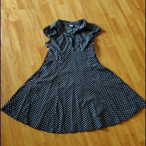 EUC Retro style polka dot swing dress